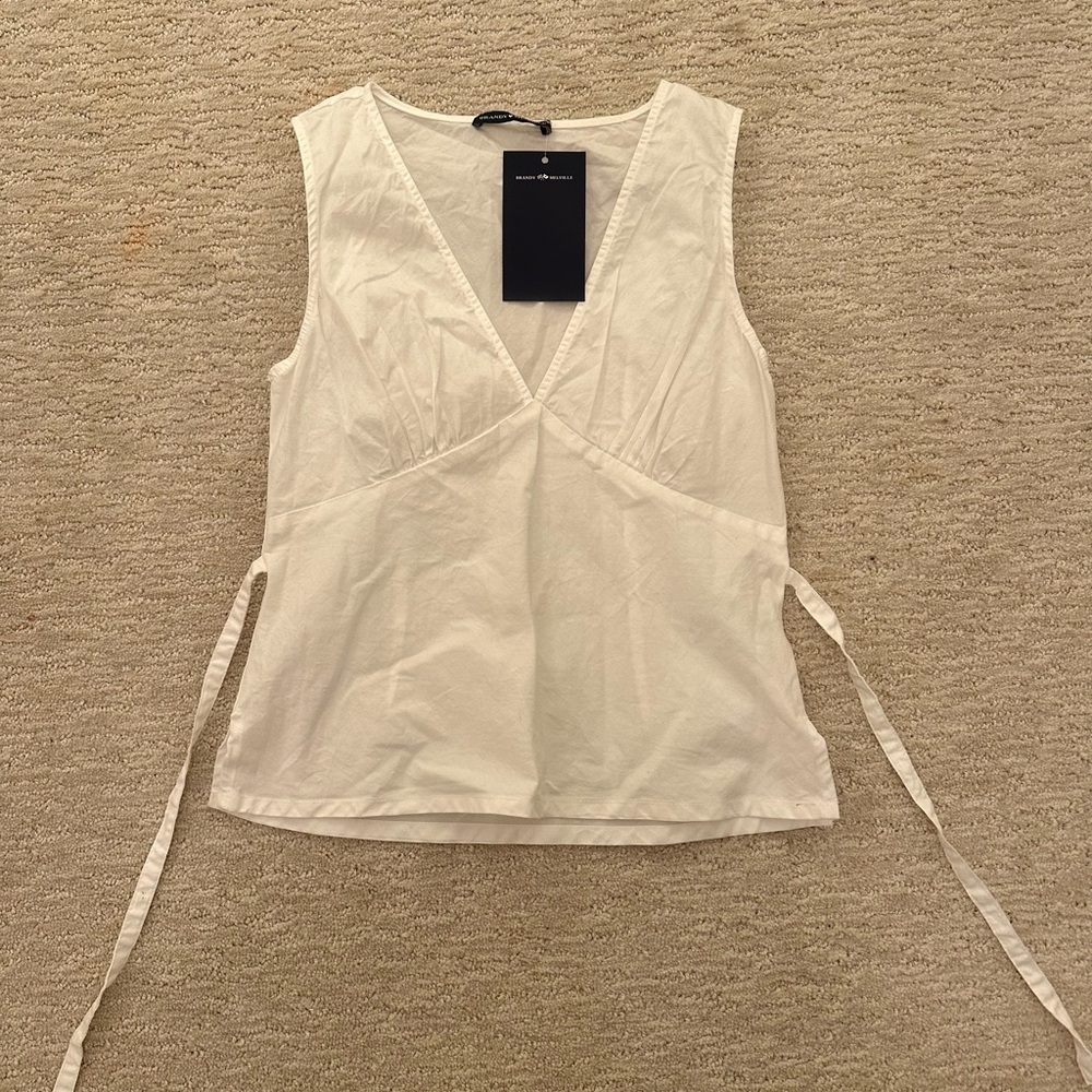 White Sleeveless Wrap Top